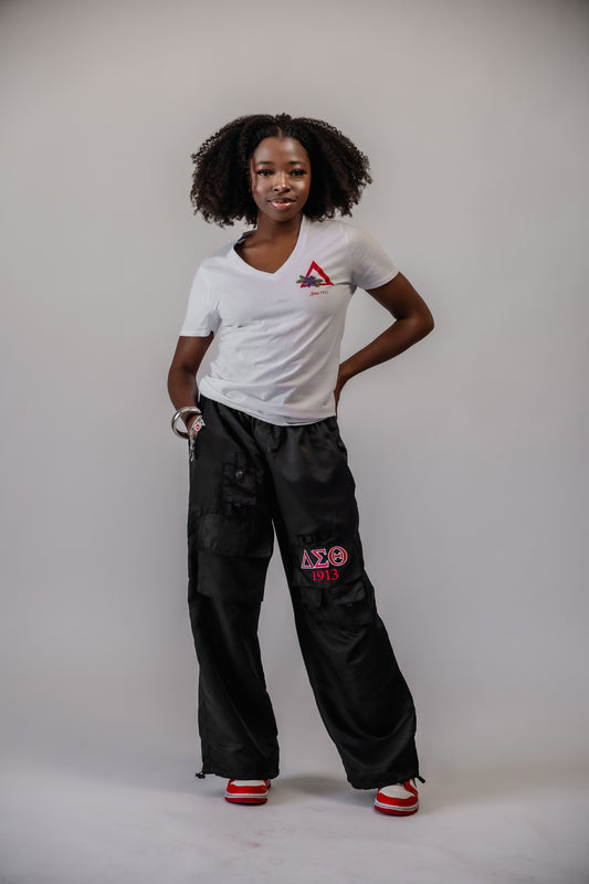 Delta Sigma Theta White V-Neck