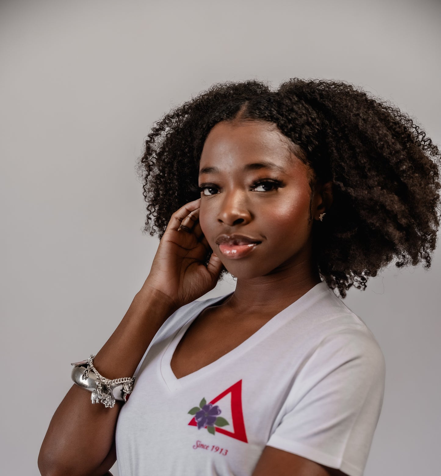 Delta Sigma Theta White V-Neck