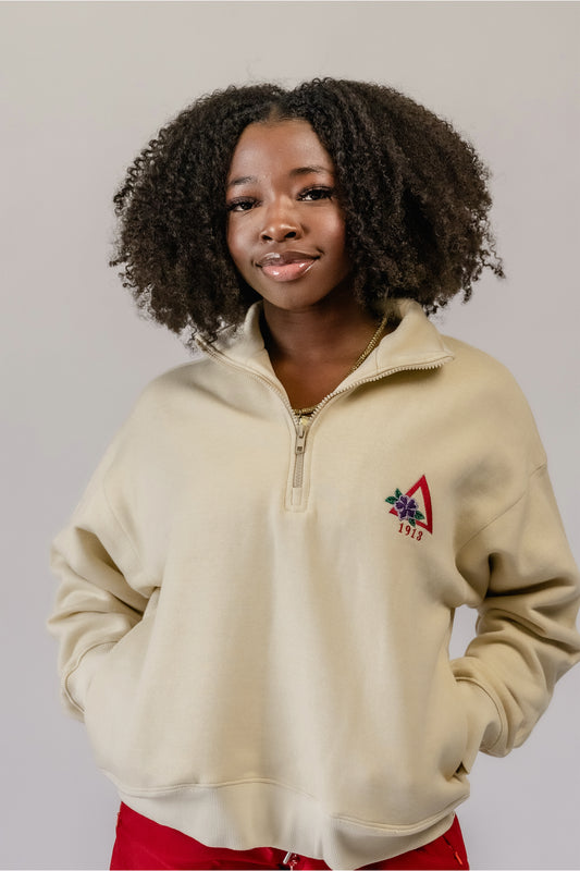 Delta Sigma Theta Half Zip Sweatshirt