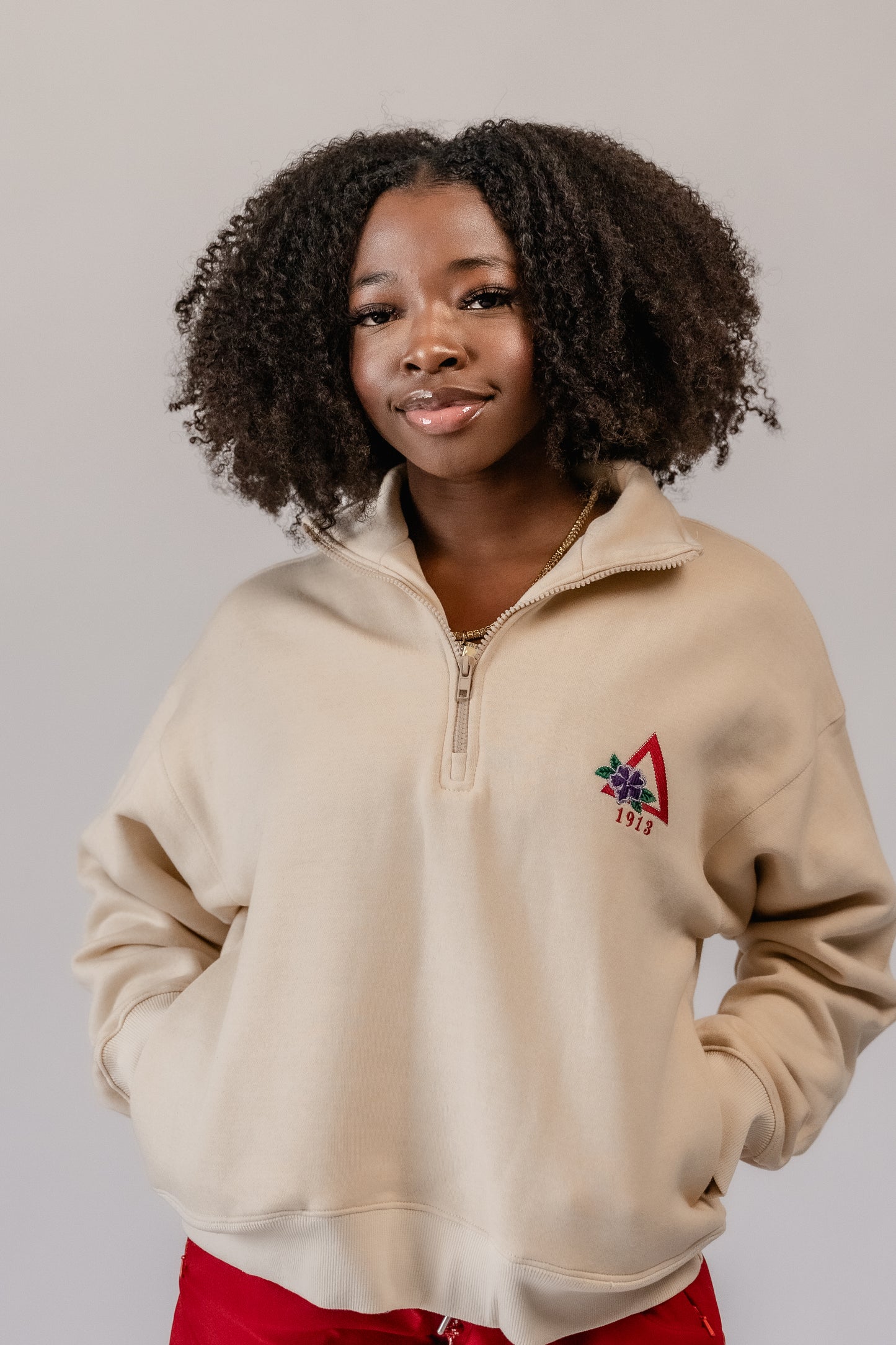 Delta Sigma Theta Quarter Zip Sweatshirt