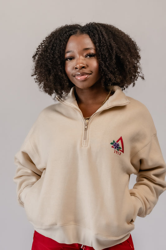 Delta Sigma Theta Quarter Zip Sweatshirt