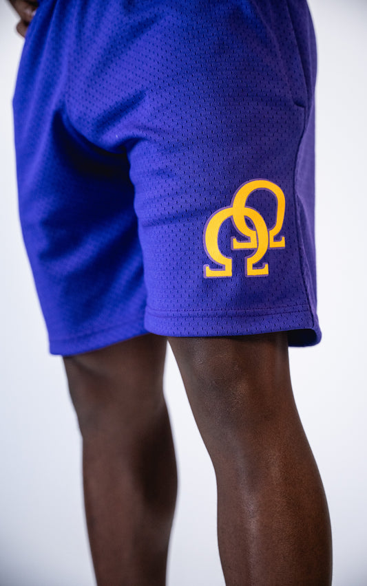 Omega Psi Phi Mesh Purple Shorts