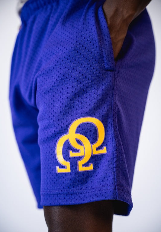 Omega Psi Phi Mesh Purple Shorts