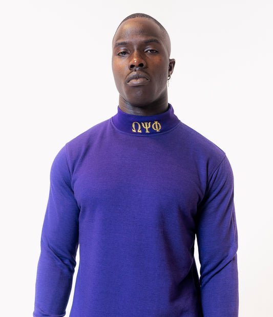 Omega Psi Phi Purple Mock Turtleneck